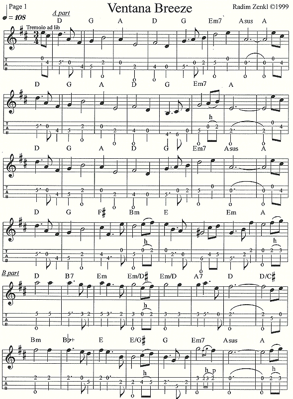 Ventana Breeze (sheet music, page 1)